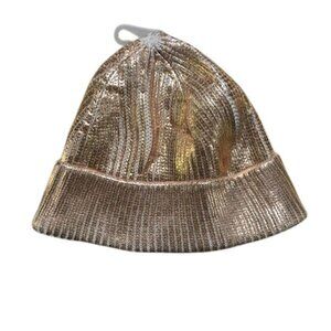 Gymboree Girls Beanie Hat NWT Metallic Rose Soft Lined Winter Warm Size XS/S